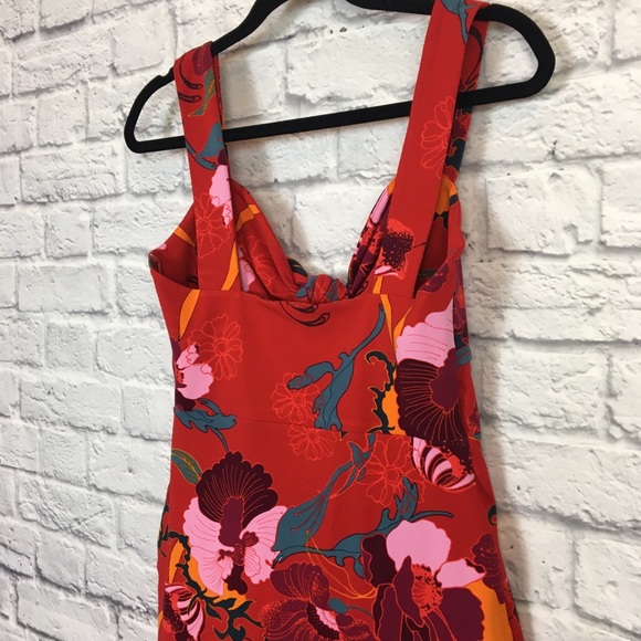 LAST CALL!! NWOT Free People Red Floral Tie Front Dress - Picture 8 of 10